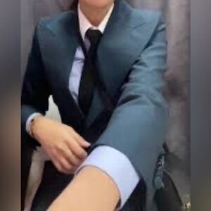 GUCCI Uniform Button Down Shirt Blouse Top Blue White Classic Not For Sale Work